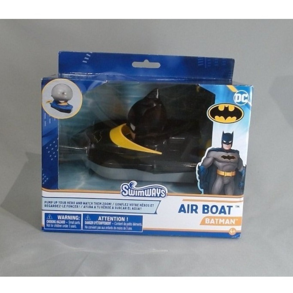 Swimways DC Comics Batman Air Boat Pump Powered Inflatable Water Toy New